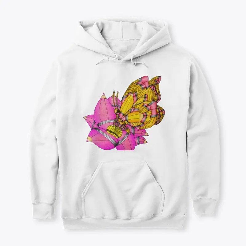 Pencil Butterfly with Flower